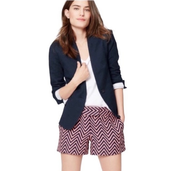 Ann Taylor LOFT Cotton Chevron Riviera Shorts in Pink/Navy - Picture 13 of 13